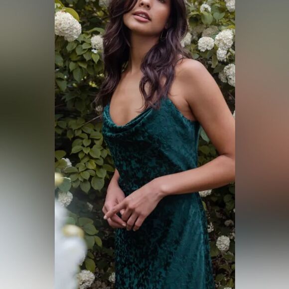 BHLDN x Jenny Yoo Dahlia Gemma Emerald Dress size 4 - Picture 3 of 16